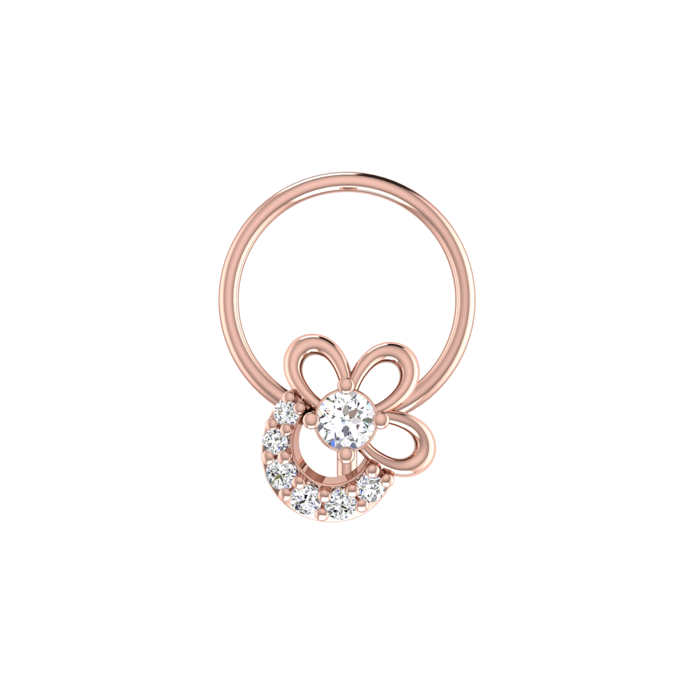 0.05 Carat Natural Diamond Nose Pin - HI Color, VS-SI Clarity.
